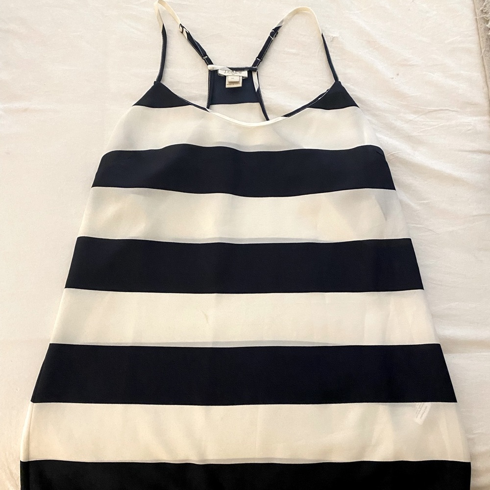 J.Crew navy and white top